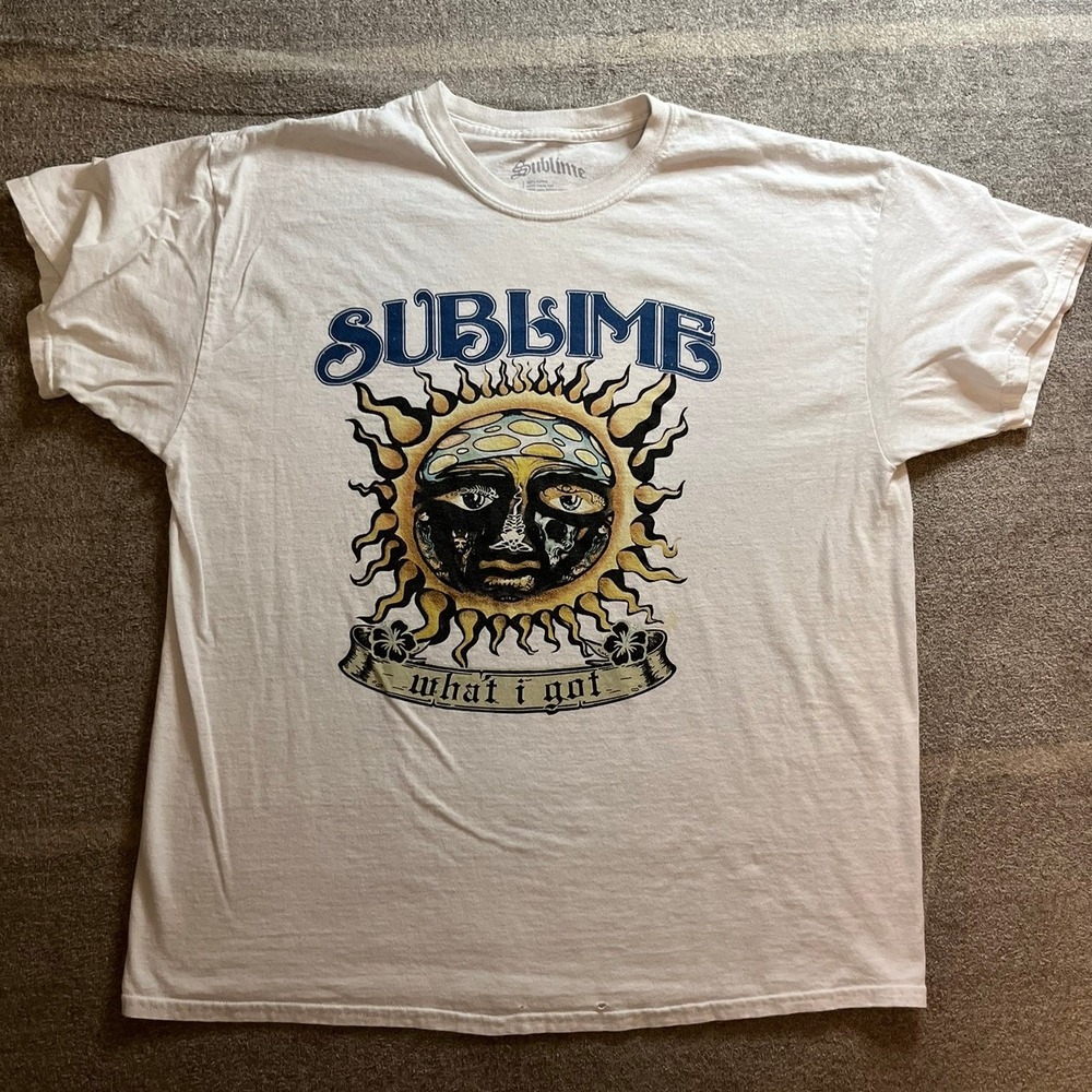Sublime Sun Logo What I Got Graphic T-Shirt White XL Band Tee Short Sleeve